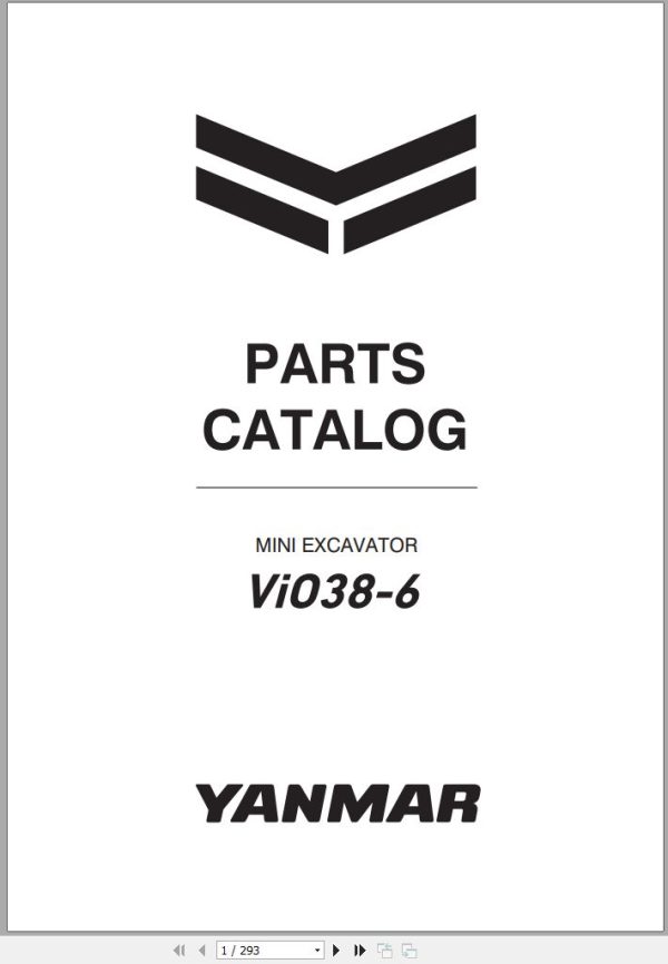 Yanmar Mini Excavator ViO38 6 Parts Catalog CPB33ENMA00101001