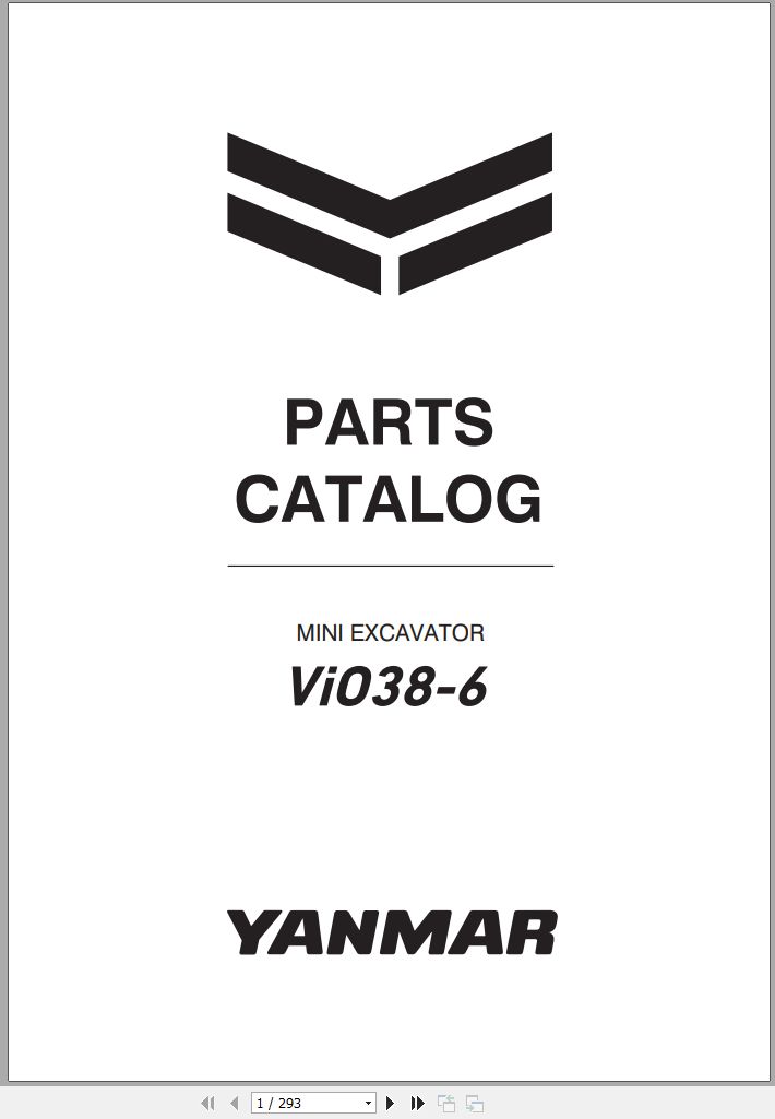 Yanmar Mini Excavator ViO38 6 Parts Catalog CPB33ENMA00101001