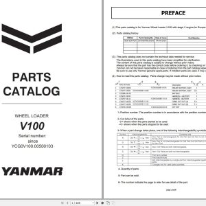 Yanmar V100 Wheel Loader Parts Catalog CP556ENWL00200 PDF 1