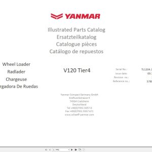 Yanmar V120 Tier 4 Wheel Loader Parts Catalog 5780401721 PDF 1