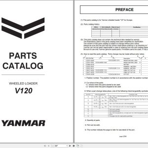 Yanmar V120 Wheel Loader Parts Catalog CP561ENWL00100 PDF 1