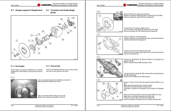 Carraro Axle 26.48 Maintenance and Repair Manual 908496 1