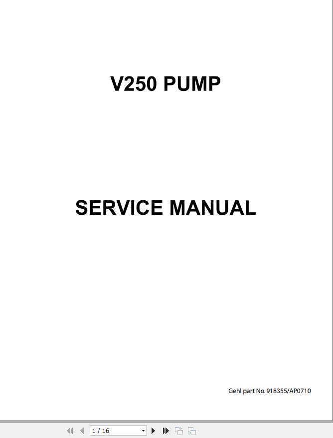 Comer Pump V250 Service Manual 918355