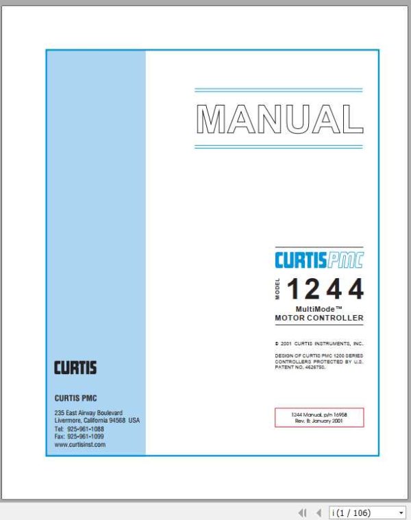 Daewoo Doosan Forklift Curtis 1207 1311 Operator Manual 1