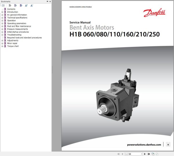 Danfoss Bent Axis Motor H1B Series Service Manual 50940482