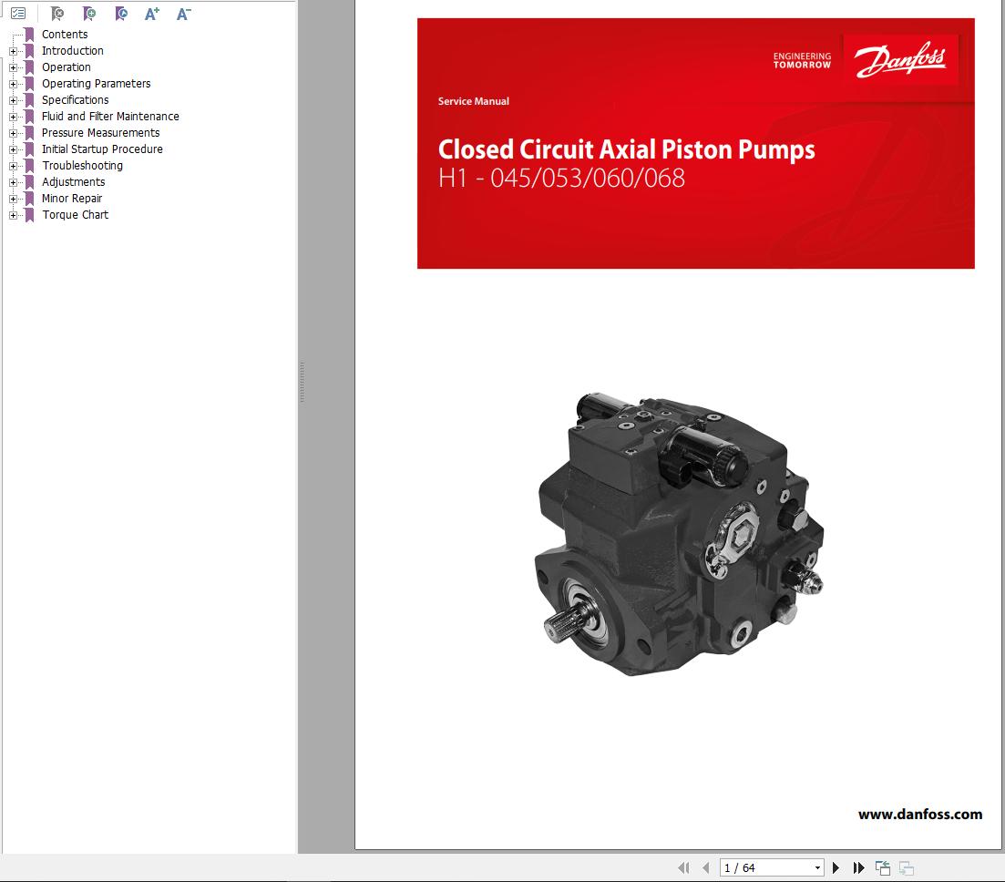 Danfoss Pump H1 Series Service Manual 50940483