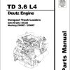Deutz Engine TD3.6L4 Parts Manual 50960058D
