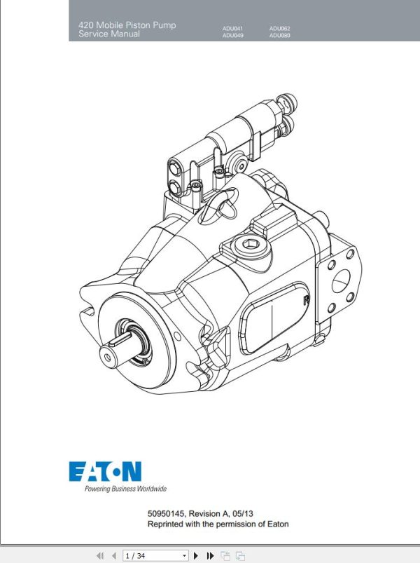Eaton Mobile Piston Pump 420 Service Manual 50950145