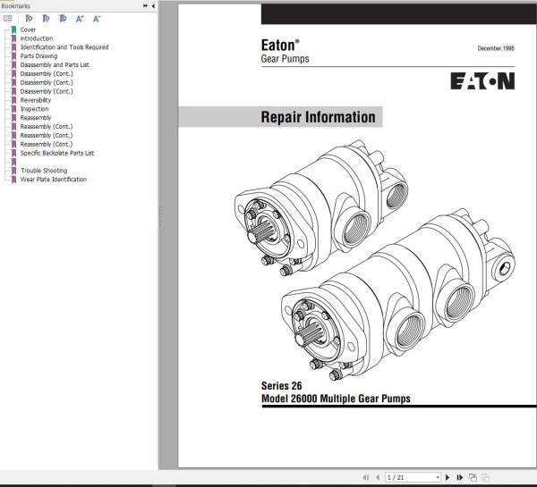 Eaton Multiple Gear Pumps 26000 Service Manual 915105