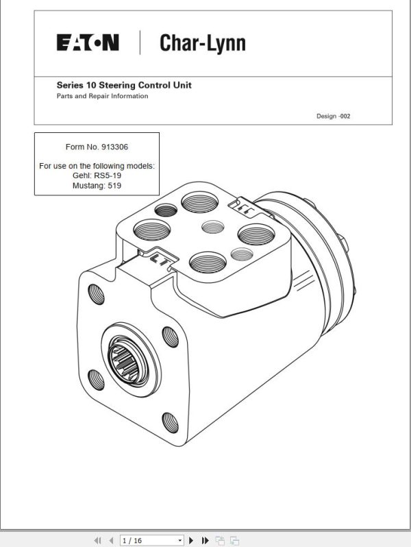 Eaton Steering Control Unit Series 10 Service Manual 913306