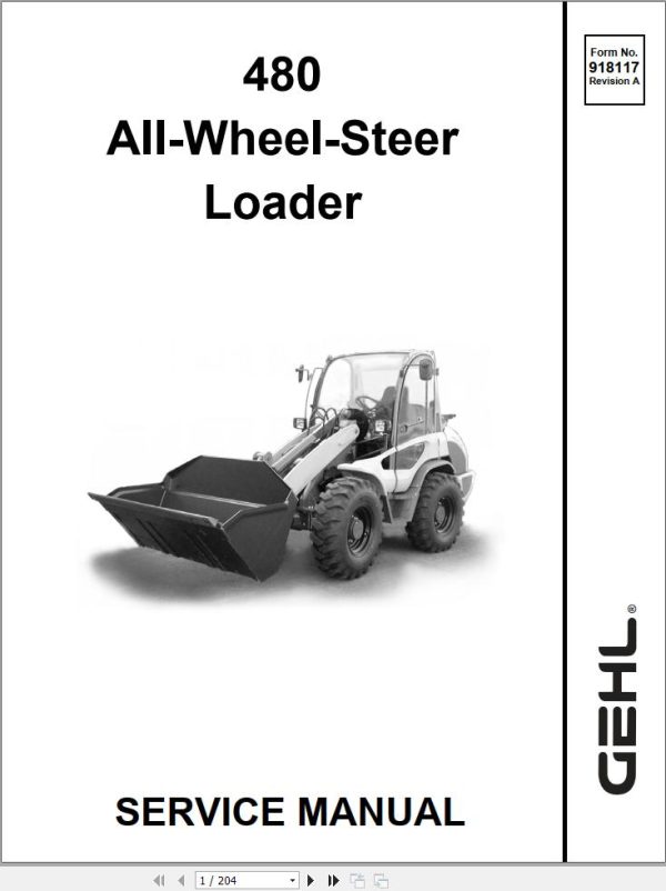 GEHL All Wheel Steer Loader 480 Service Manual 918117A