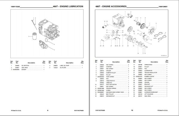 GEHL All Wheel Steer Loader 480T Parts Manual 918119C 1