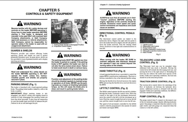 GEHL Articulated Compact Utility Tractor AL20 DX Series II Operators Manual 918024B 1