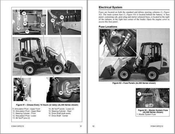 GEHL Articulated Loader AL140 AL240 AL340 Operators Manual 918441A 1