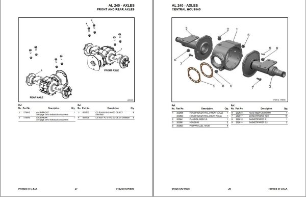 GEHL Articulated Loader AL240 Parts Manual 918257A 1