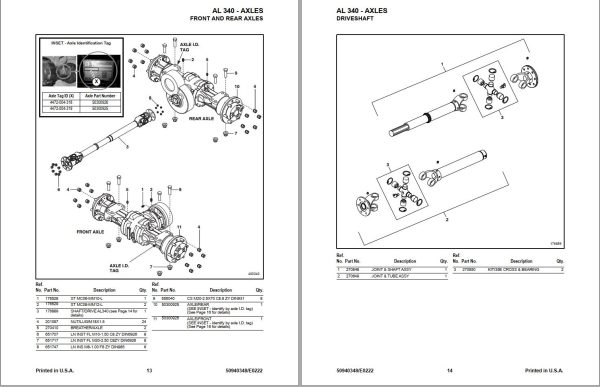 GEHL Articulated Loader AL340 Parts Manual 50940348E 1