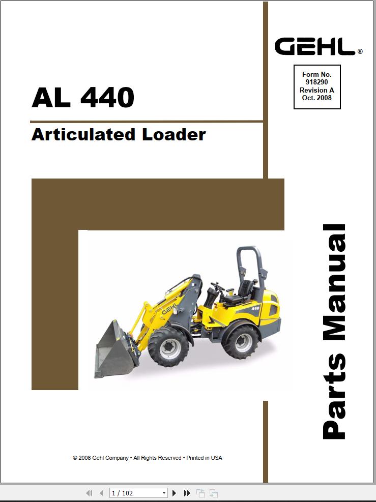 GEHL Articulated Loader AL440 Parts Manual
