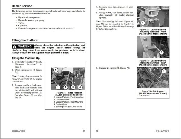GEHL Articulated Loaders AL440 AL540 Operators Manual 918442A 1
