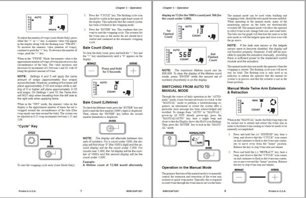 GEHL Automatic Bale Control System Operators Manual 909812A 1