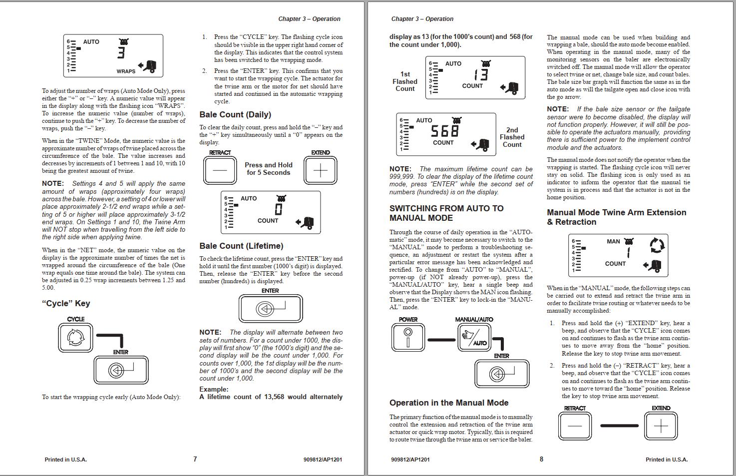 GEHL Automatic Bale Control System Operators Manual 909812A 1