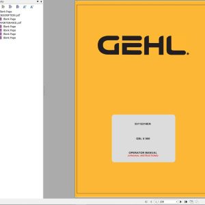 GEHL Backhoe Loader GBL X 900 Operators Manual 53112218B