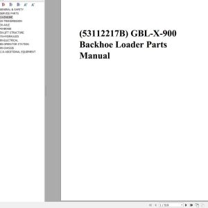 GEHL Backhoe Loader GBL X 900 Parts Manual 53112217B