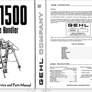 GEHL Bale Handler BH1500 Service and Parts Manual 901977A