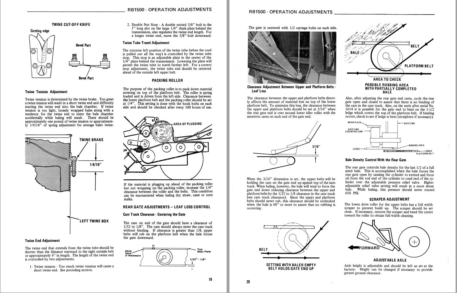 GEHL Baler RB1500 Operators Manual 901645A 1