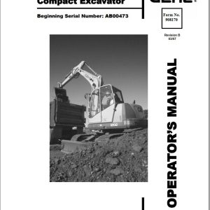 GEHL Compact Excavator 1202 Operators Manual 908170B