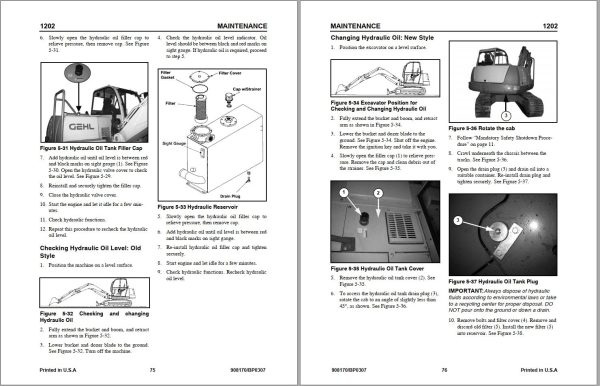 GEHL Compact Excavator 1202 Operators Manual 908170B 1
