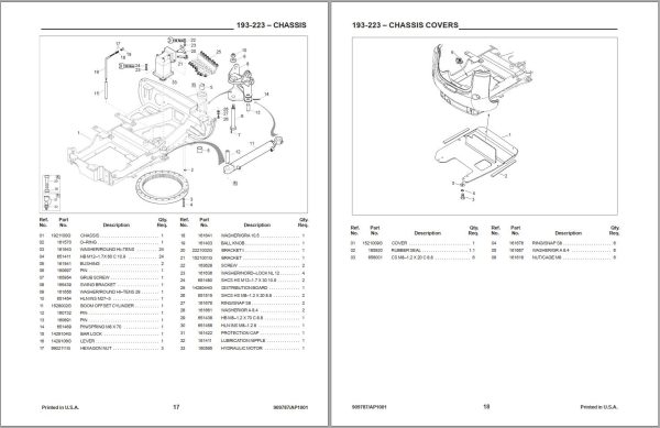 GEHL Compact Excavator 193 223 Parts Manual 909827A 1