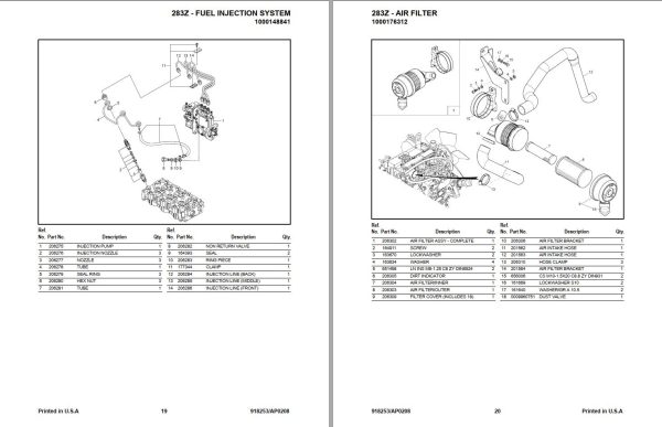 GEHL Compact Excavator 283Z Parts Manual 918253A 1