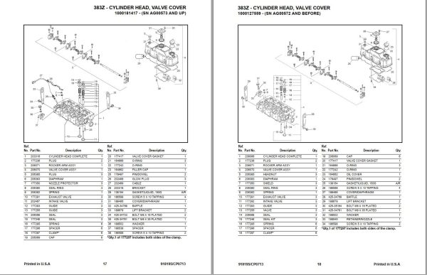 GEHL Compact Excavator 383Z Parts Manual 918195C 1
