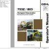 GEHL Compact Excavator 753Z 803 Operators Manual 918074D