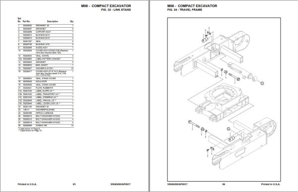 GEHL Compact Excavator M08 Parts Manual 50940490A 1