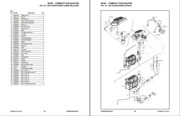 GEHL Compact Excavator M100 Parts Manual 50940496A 1