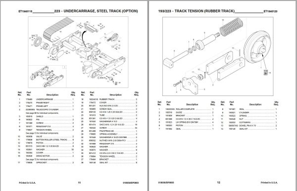 GEHL Compact Excavators 193 223 Parts Manual 918036B 1