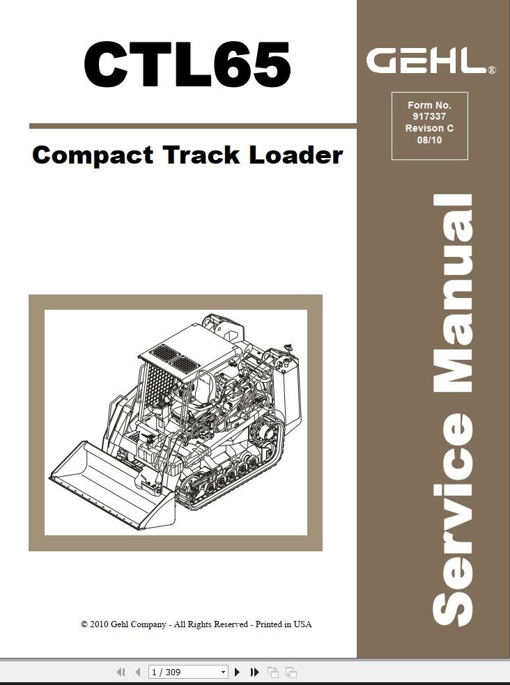GEHL Compact Track Loader CTL65 Service Manual 917337c