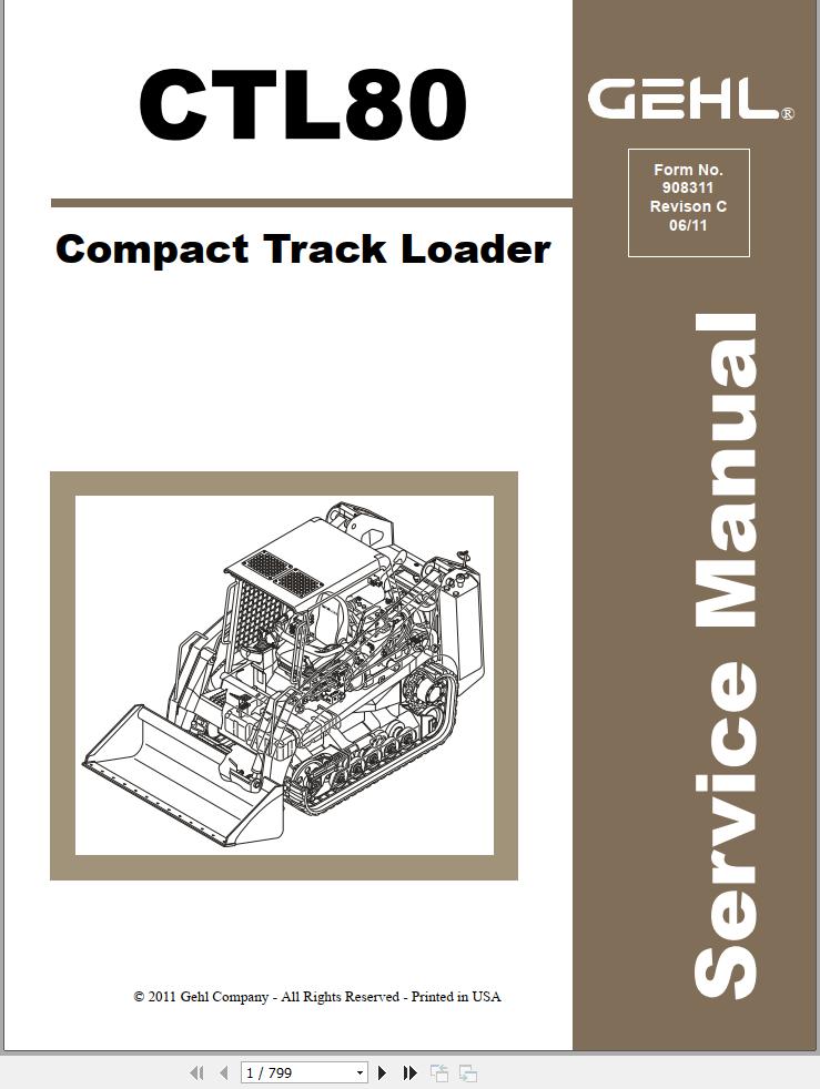 GEHL Compact Track Loader CTL80 Service Manual 908311c