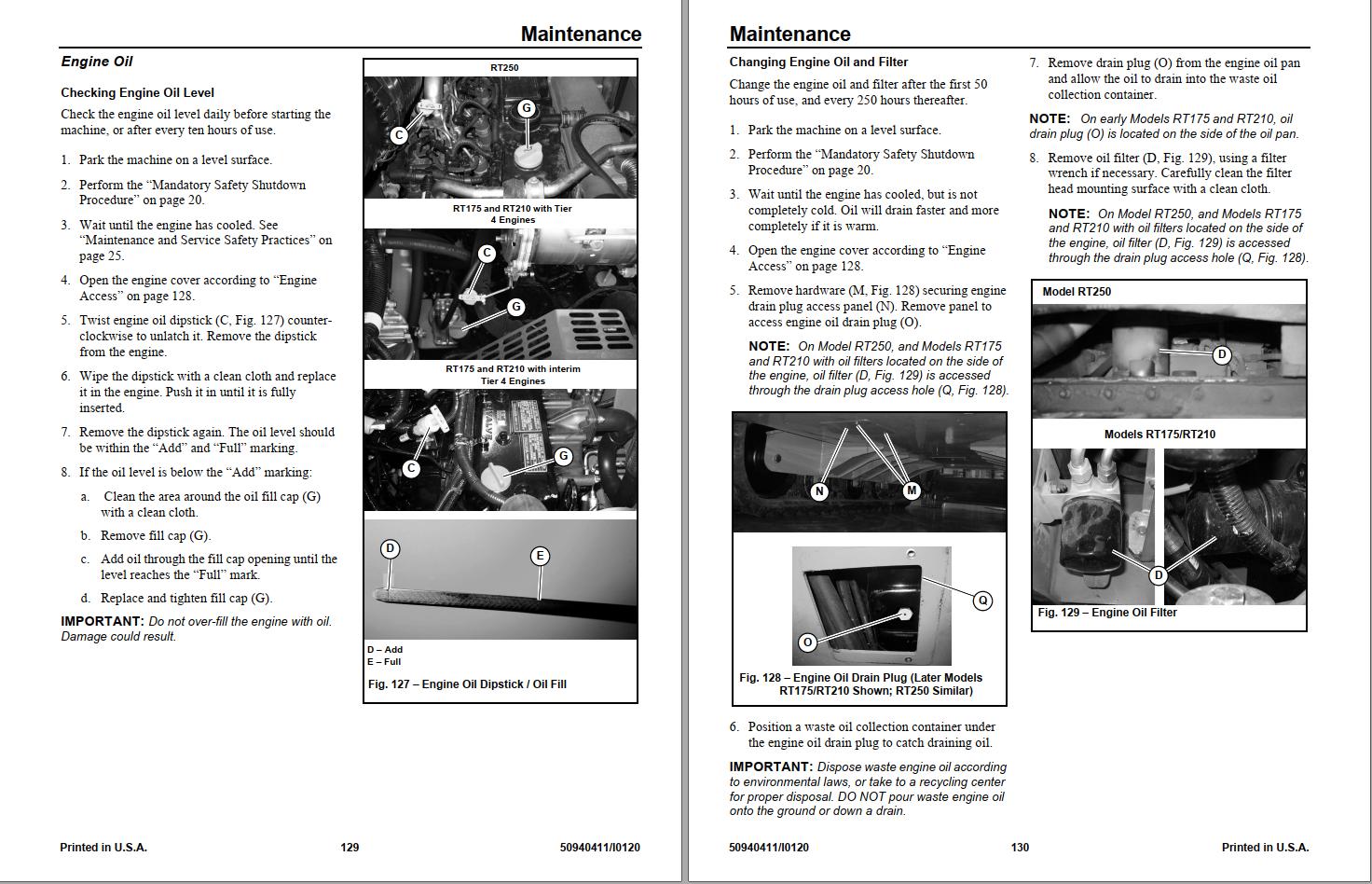 GEHL Compact Track Loader RT175 to RT250 Gen3 Operators Manual 50940411I 1