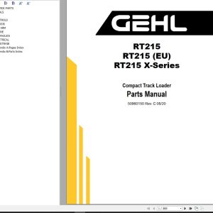 GEHL Compact Track Loader RT215 R215 X Series Parts Manual 50960150C