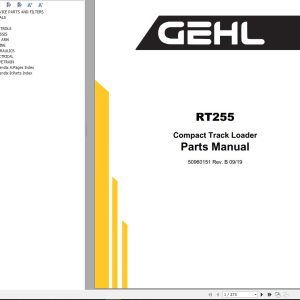 GEHL Compact Track Loader RT255 Parts Manual 50960151B