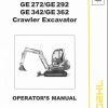 GEHL Crawler Excavator GE272 GE292 GE342 GE362 Operators Manual 908125A