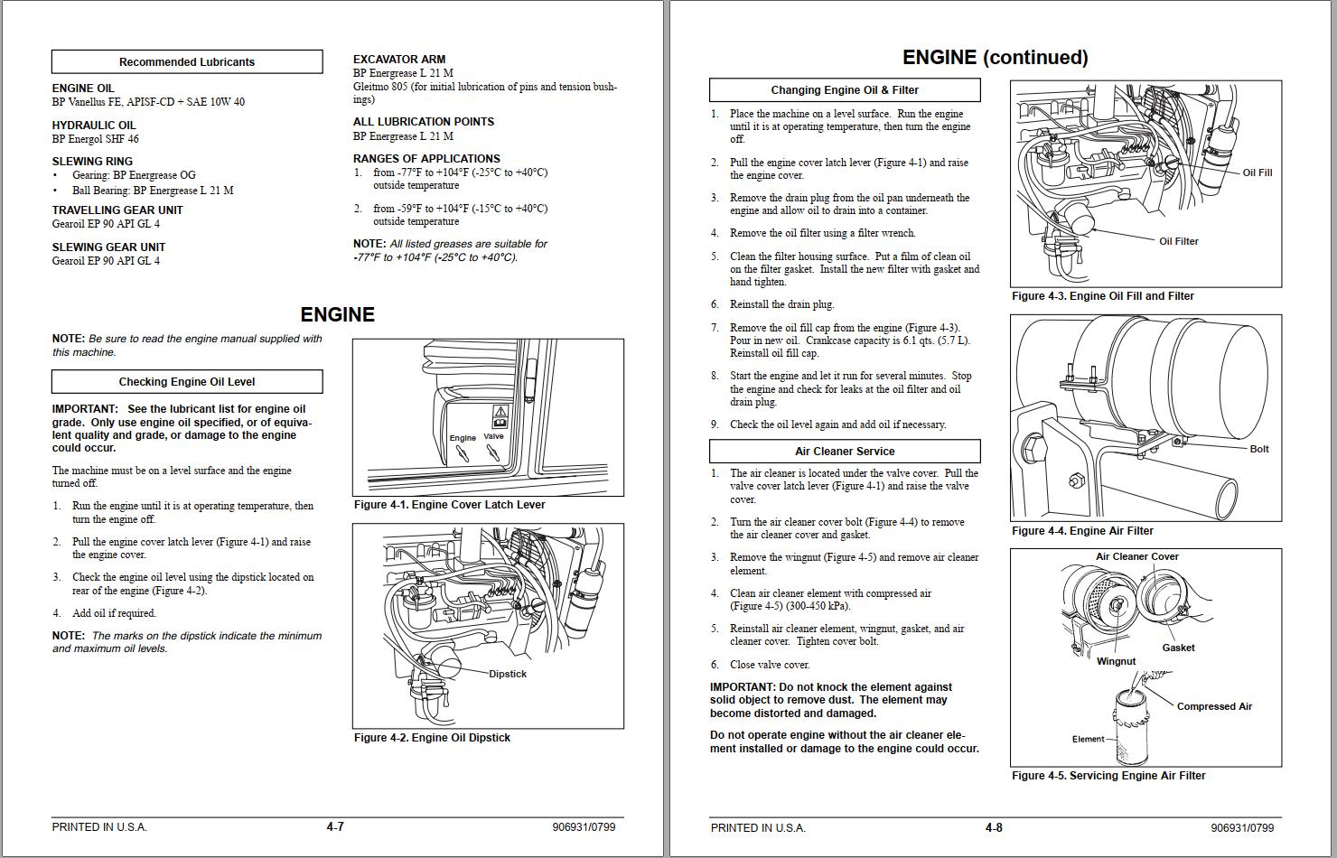 GEHL Crawler Excavator GE602 GE502 Operators Manual 906931A 1