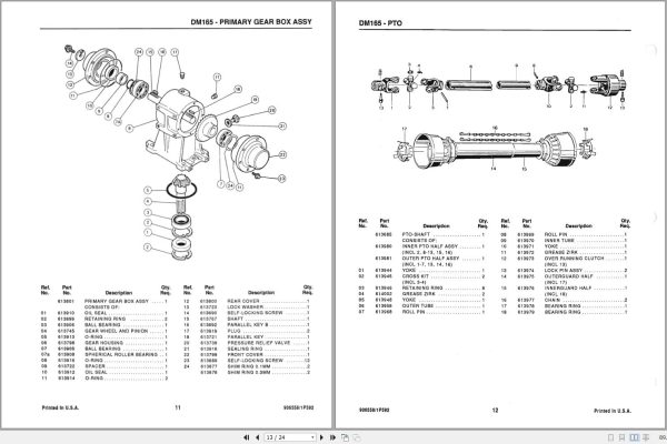GEHL Disc Mower 165 Service Parts Manual 906558A 1