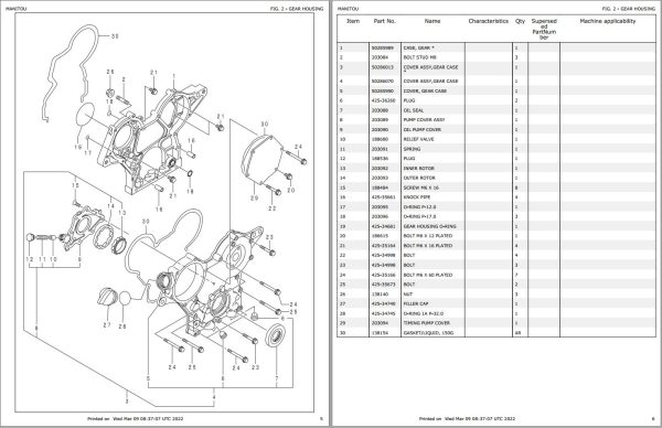 GEHL Engine 3TNV70 XBV Parts Manual 50940095 1