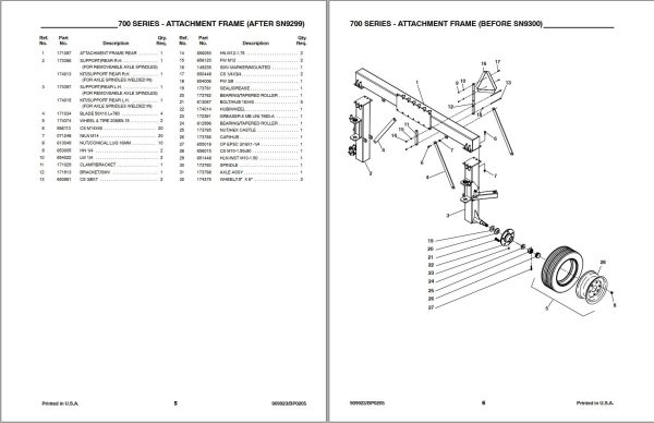 GEHL Finger Wheel V Rakes 700 Series Parts Manual 909923B 1
