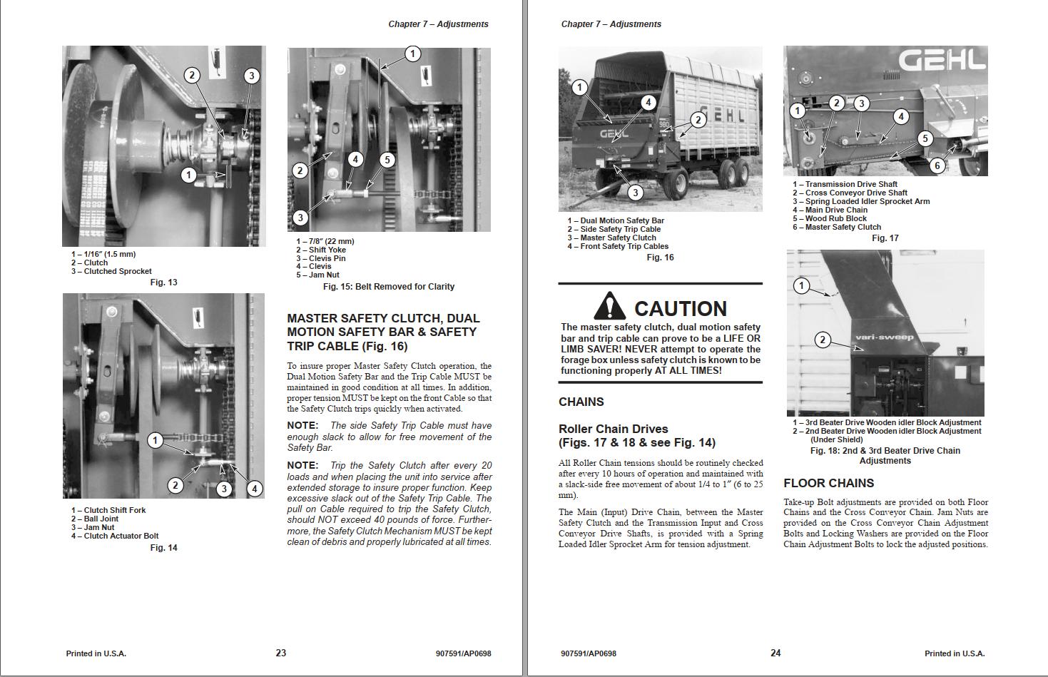 GEHL Forage Box 980 Operators Manual 907591A 1
