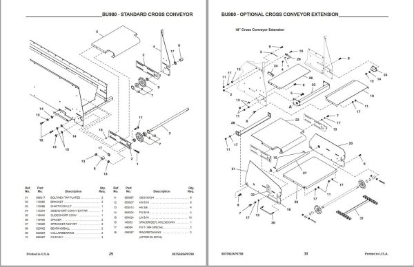 GEHL Forage Box 980 Parts Manual 907592A 1