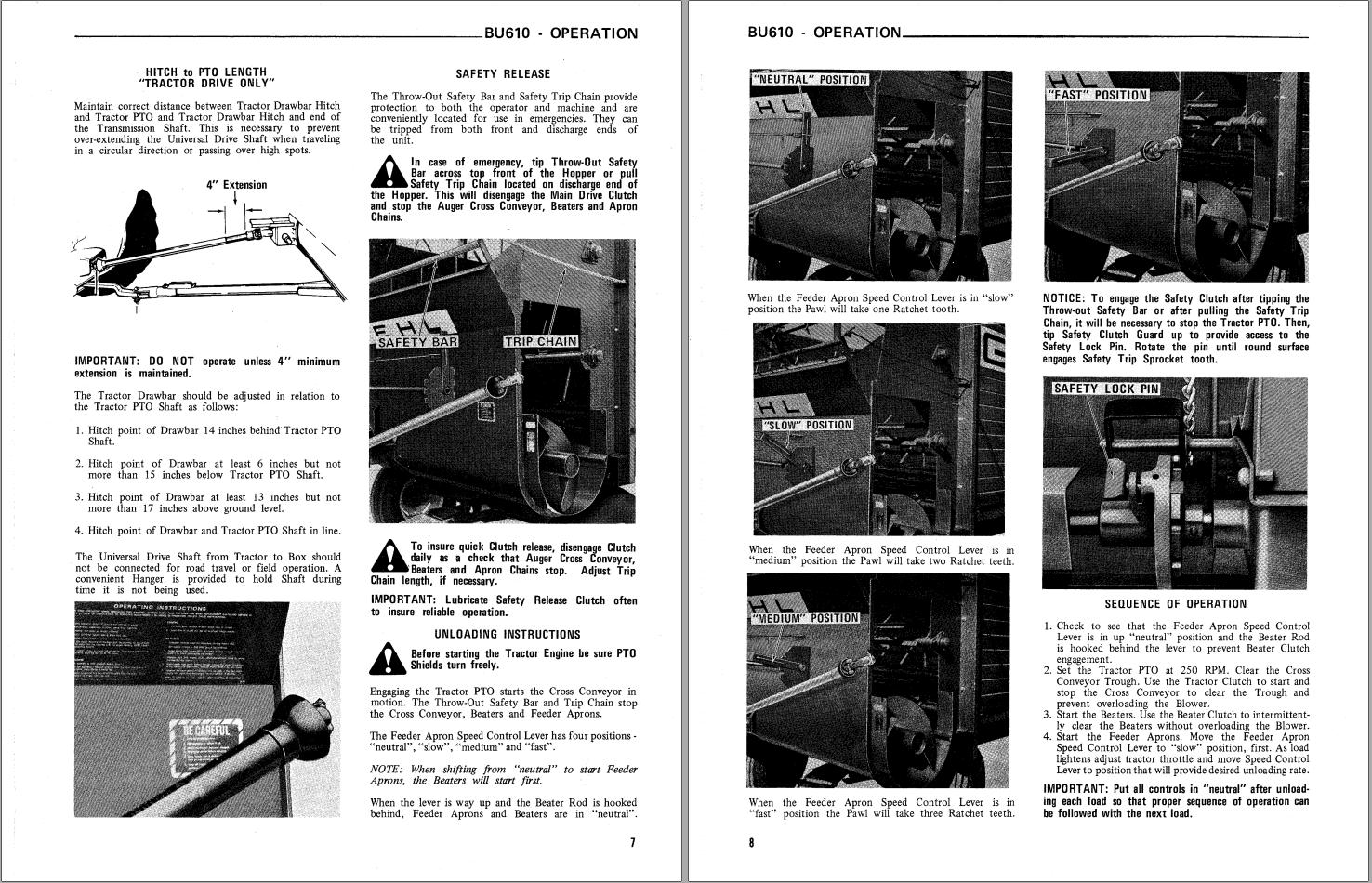 GEHL Forage Box BU610 Operators Manual 901651A 1